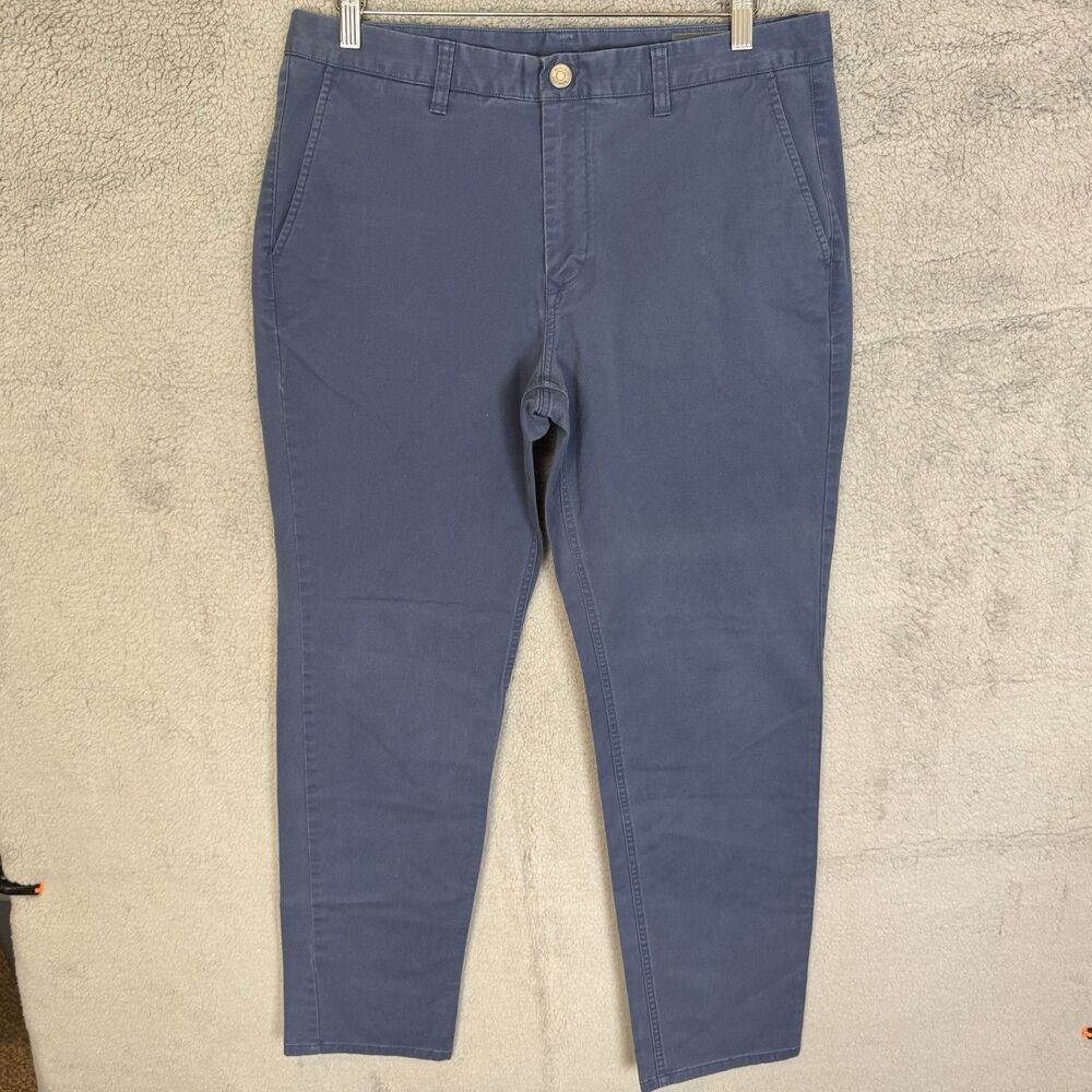 S Bonobos Pants Men's 33x31 Blue Athletic Fit Chino Cotton Flat Front Casual